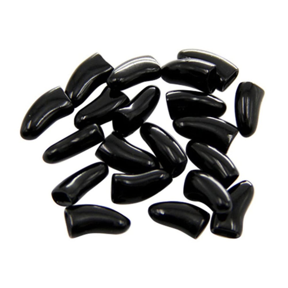 Beavorty 20 Pack Cat Nail Caps - Black Rubber