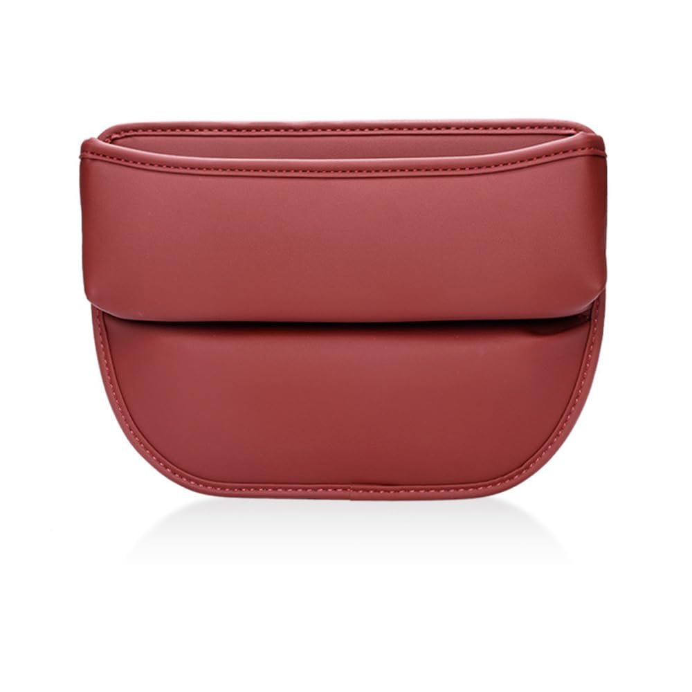 ZaLix Car Seat Gap Storage Box for Tesla Model S/Model X/Model Y/Model 3, PU Leather Organizer, E Red
