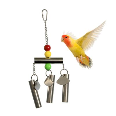 FRCOLOR Parrot Toy Stainless Steel Bell for Medium and Large Parrots and Squirrels