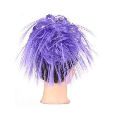 Messy Bun Hairpiece with Curly and Straight Hair