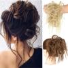 Messy Bun Hairpiece with Curly and Straight Hair view 3