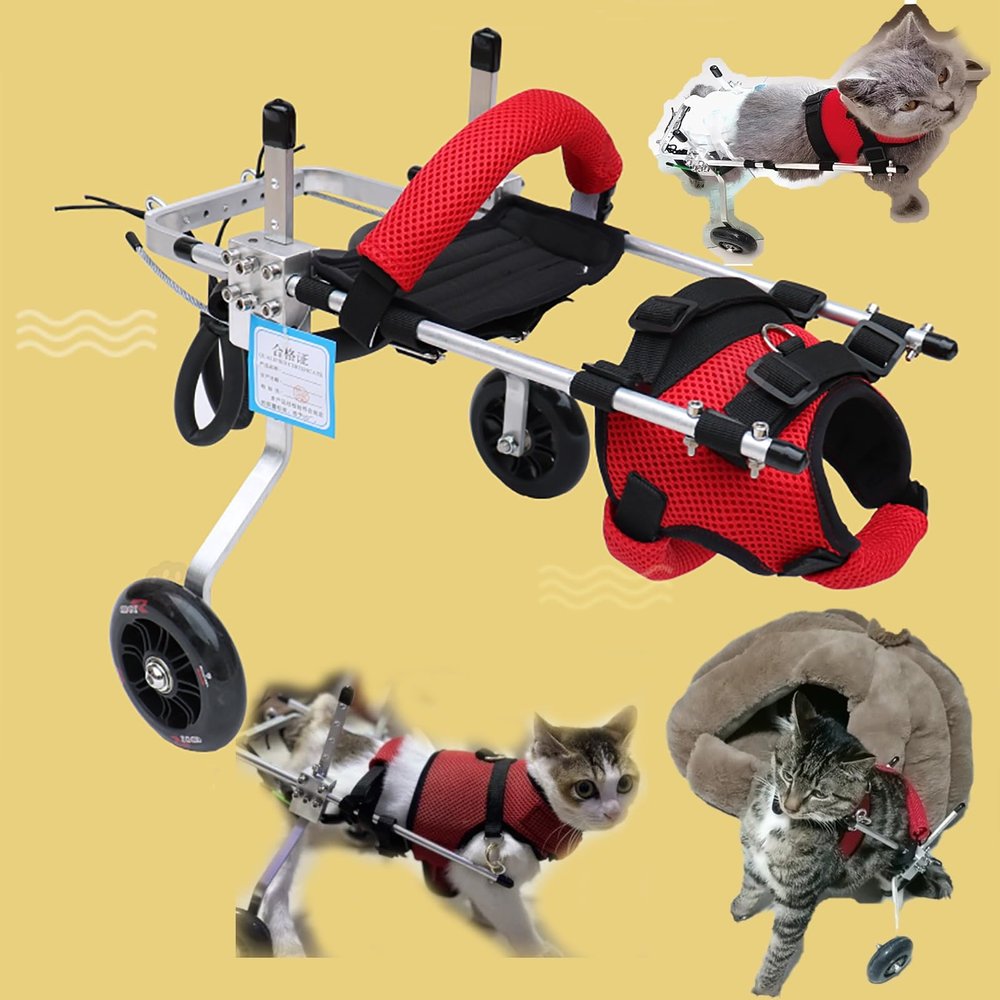 TREGOO Dog Wheelchair, Easy-to-Move Kitten Leg Support Cart for 1–18 lb, Easy-to-Install Cat Wheelchair for Amputations/Injuries (Size L)