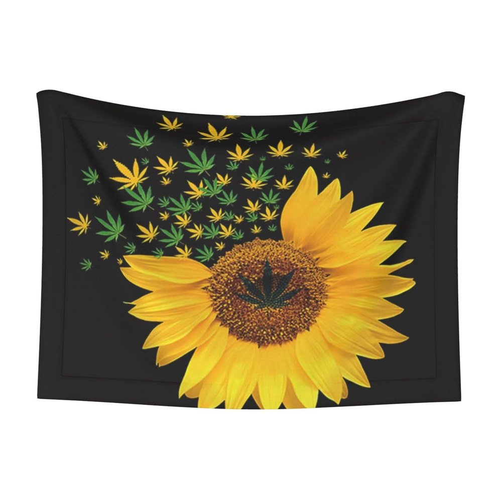 BUULOO Reversible Pet Bean-Fleece Blanket with Sunflower Design