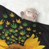 BUULOO Reversible Pet Bean-Fleece Blanket with Sunflower Design view 2