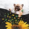 BUULOO Reversible Pet Bean-Fleece Blanket with Sunflower Design view 3