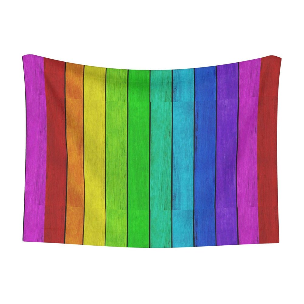 BUULOO Reversible Rainbow Wood-Print Fleece Pet Blanket