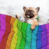 BUULOO Reversible Rainbow Wood-Print Fleece Pet Blanket view 3