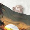 BUULOO Pet Bean Fleece Blanket, Reversible, Sunrise Design, for Cats and Dogs view 2