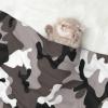 BUULOO Reversible Pet Fleece Blanket, Black, Gray, White Camouflage, Various Sizes view 2