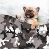 BUULOO Reversible Pet Fleece Blanket, Black, Gray, White Camouflage, Various Sizes view 3