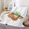 AKATIE Cozy Blanket 150 x 200 cm, Cartoon Sloth, Flannel, 3D Print, Super-Soft Microfiber Sofa Throw view 2