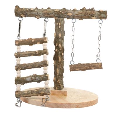 minkissy Wooden Parrot Climbing Ladder and Perch Platform