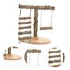 minkissy Wooden Parrot Climbing Ladder and Perch Platform view 3