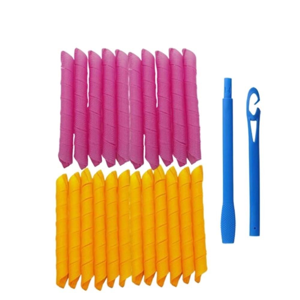10-Piece Heatless Curlers, No-Heat Spiral Curling Rods for Sleeping, Soft Waves (45 cm, 20 pcs)