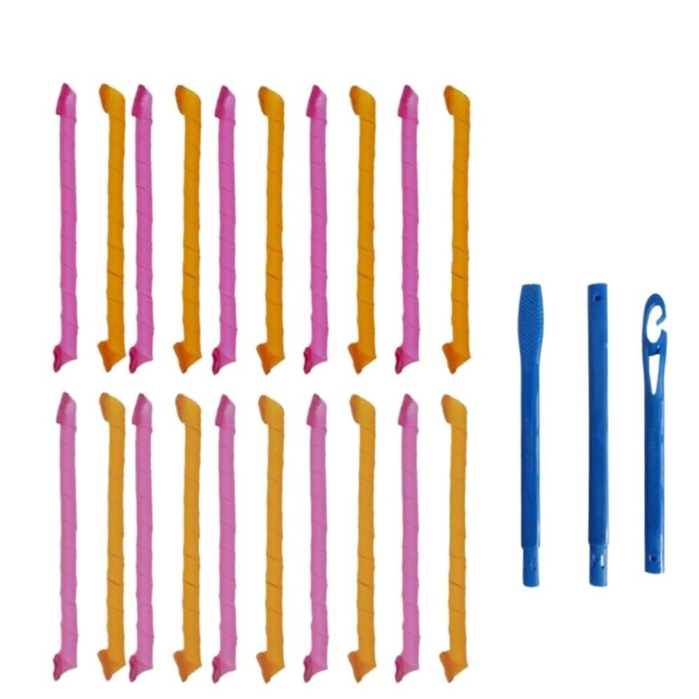 10-Piece Heatless Curlers, 65 cm, Soft Spiral Curling Rods for Sleeping and Hair Styling