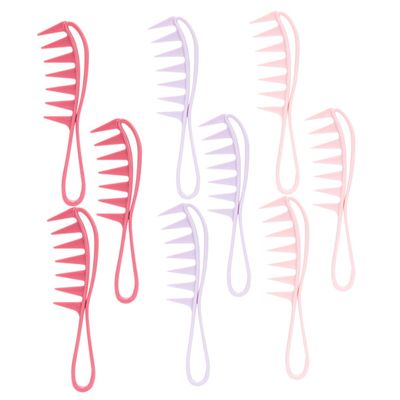 Housoutil 9-Piece Plastic Hair Comb Set with Wide Teeth for Curly Hair, for Men and Women