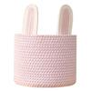 Amosfun Large Pink Cotton Rope Bunny-Ear Storage Basket view 1