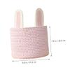 Amosfun Large Pink Cotton Rope Bunny-Ear Storage Basket view 2