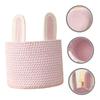 Amosfun Large Pink Cotton Rope Bunny-Ear Storage Basket view 3