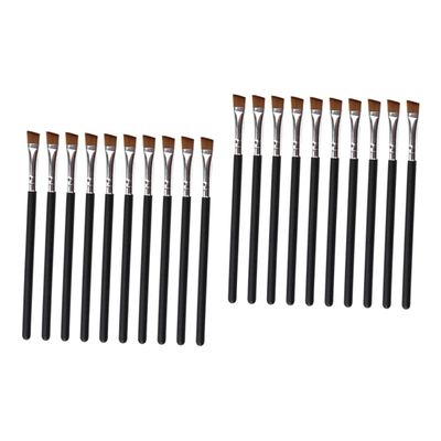 FRCOLOR 20-Piece Mini Eyebrow Brushes with Wooden Handles, Black