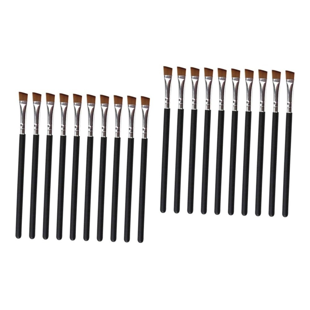 FRCOLOR 20-Piece Mini Eyebrow Brushes with Wooden Handles, Black