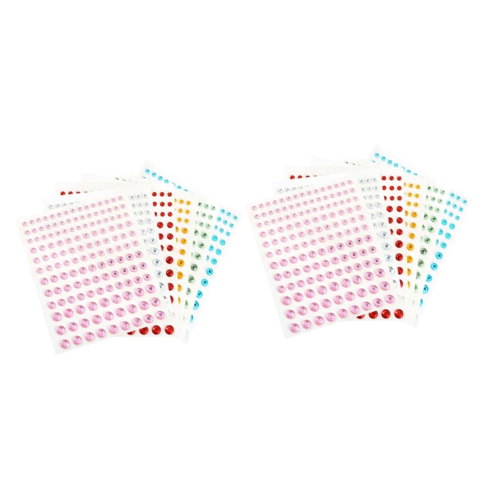 Angoily 12-Sheet Self-Adhesive Face Gems and Glitter Rhinestones