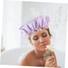 Angoily Reusable Shower Caps for Women, Double PE Layer, 3-Pack view 3