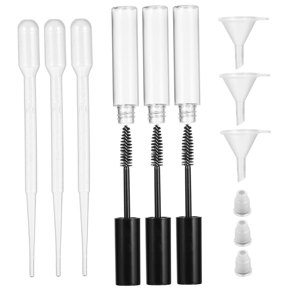 9-Piece Transparent Empty Plastic Mascara Tubes, 10 mL
