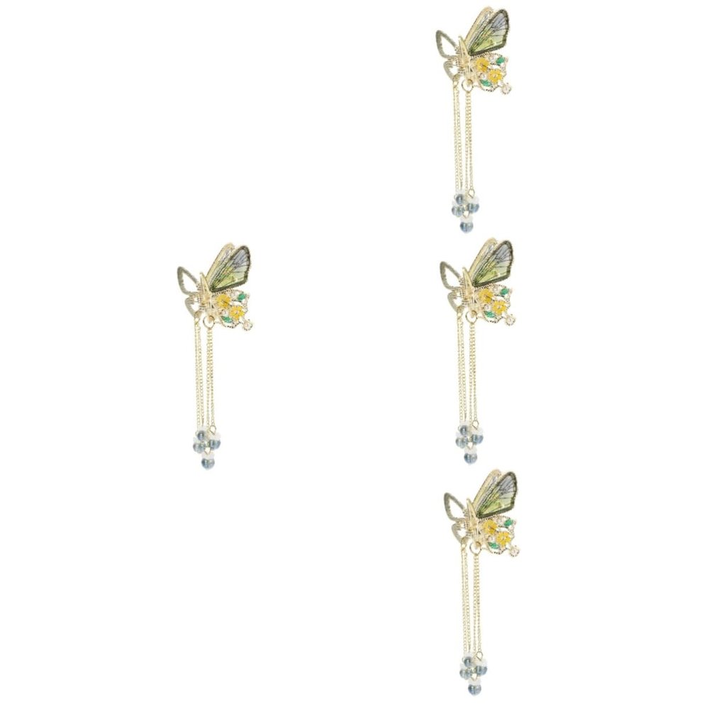 Housoutil 4-Piece Non-Slip Butterfly Hair Clips for Women