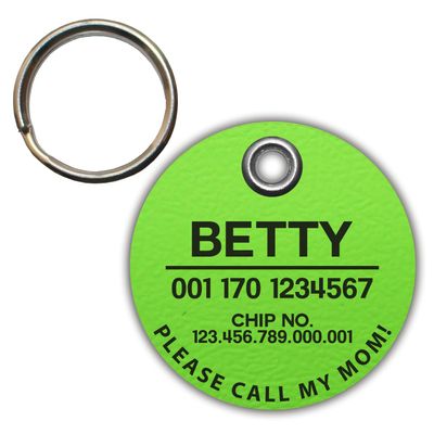 DOG TAG/Dog Tag – Biothane – Green (Apple Green) – V1 – Round – 3.4 cm
