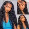 Brazilian Human Hair Bundles with Lace Closure, Deep Wave, Natural Black Remy Hair view 2
