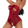 Sexy Women's Lingerie Set with Open Bra, Underwire Babydoll, Bustier and Suspenders view 1