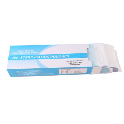 Oikabio 200 Self-Sealing Sterilization Pouches for Nail Tools, Disposable Paper, 90 x 260 mm