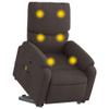 vidaXL Electric Lift Recliner Massage Chair Dark Brown Fabric view 1