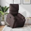 vidaXL Electric Lift Recliner Massage Chair Dark Brown Fabric view 2