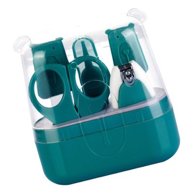 Baby Nail Clippers, 5-Piece Set, Green, with Storage Box