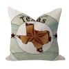 WSDESDEC Texas Lone Star Home Map Throw Pillow Cover, 61 x 61 cm, Jute and Linen, Decorative Square Cushion Cover view 1