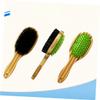 Double-Sided Dog Grooming Brush with Wooden Handle view 2