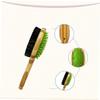 Double-Sided Dog Grooming Brush with Wooden Handle view 4