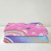 Homewish 150 x 200 cm Pink Glitter Rainbow Sherpa Blanket for Toddler Bed view 3