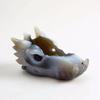 NIXCON Natural Crystal 1-Piece 4-Inch Agate Geode Dragon Head Crystal Skull for Home Decor and Energy view 1