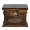 Art-Dog Pet Memorial Urn – Handmade 3D Bronze Bull Terrier Portrait on Birch Base, Custom Engraving, 8.3 x 11.4 x 8.7 in view 1