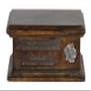 Art-Dog Custom Low Memorial Urn – Handmade Bronze Portrait on Birch Base – Personalized Dog Cremation Box – 8.3 x 11.4 x 4.3 in – Neapolitan Mastiff view 1