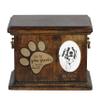 Art-Dog Custom Dog Memorial Urn – Handcrafted Bronze Portrait on Birch Base with Personalized Ceramic Plaque – Saint Bernard, 8.3 x 11.4 x 8.7 in view 1