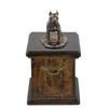Art-Dog Custom Dog Sitting Statue Memorial Urn - Handcrafted Cold-Cast Bronze on Birch Base - Urn for Ashes - 29 x 21 x 38 cm - American Staffordshire Terrier (cropped) view 2