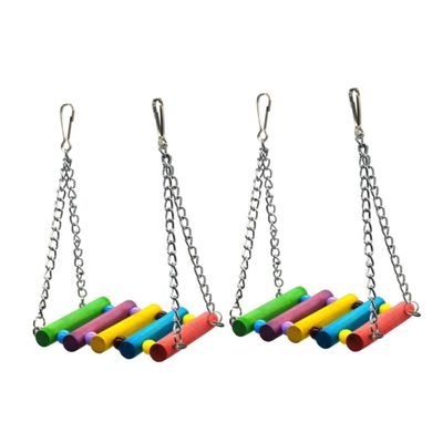 Beavorty 2-Pack Colorful Cotton Bird Swing with Bells