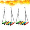 Beavorty 2-Pack Colorful Cotton Bird Swing with Bells view 3