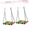 Beavorty 2-Pack Colorful Cotton Bird Swing with Bells view 4
