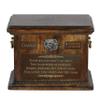 Art-Dog Pet Memorial Urn – Handmade Bronze Portrait on Birch Base – Personalized Dog Cremation Box – Custom Engraving – 8.3 x 11.4 x 8.7 in – Cat, Standard view 1