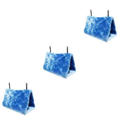 FRCOLOR 3-Piece Blue Snuggle Cave Hammocks for Birds and Small Pets